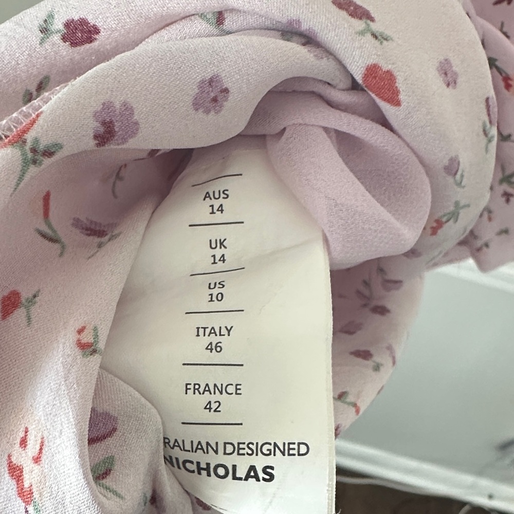 NICHOLAS Asymmetrical Silk Pink Floral Dress - Picture 6 of 11